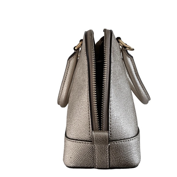 Coach Mini Sierra Dome Satchel Crossgrain Metallic Light Gold Leather F22315 - Picture 9 of 9